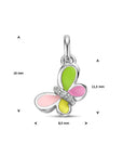 zilver gerhodineerd hanger vlinder zirkonia 1336981 - PansiteNederland.nl