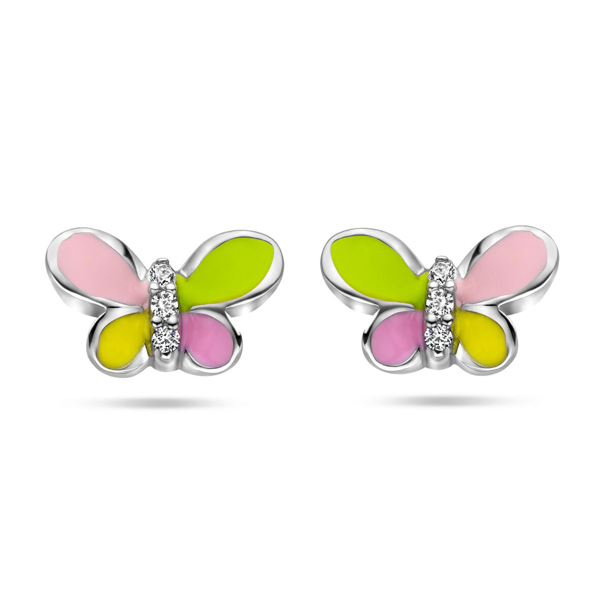 Fantasy Collection Oorbellen vlinder zirkonia emaille zilver - PSN1336982