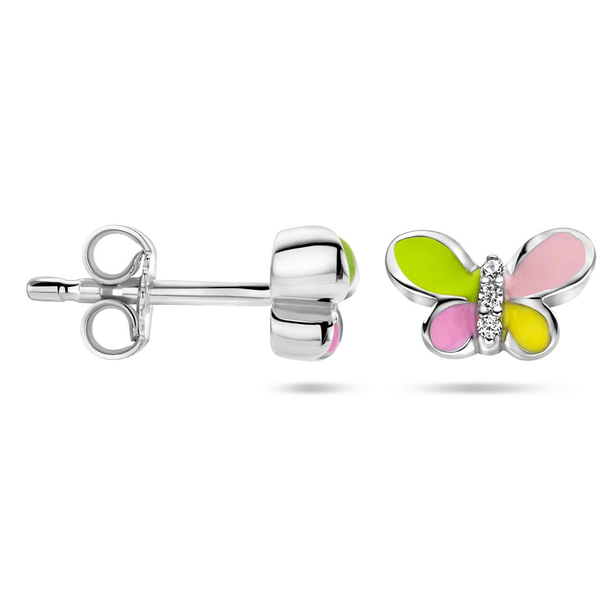 Fantasy Collection Oorbellen vlinder zirkonia emaille zilver - PSN1336982