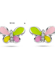 Zilveren oorknoppen vlinder zirkonia - PSN1336982 - PansiteNederland.nl