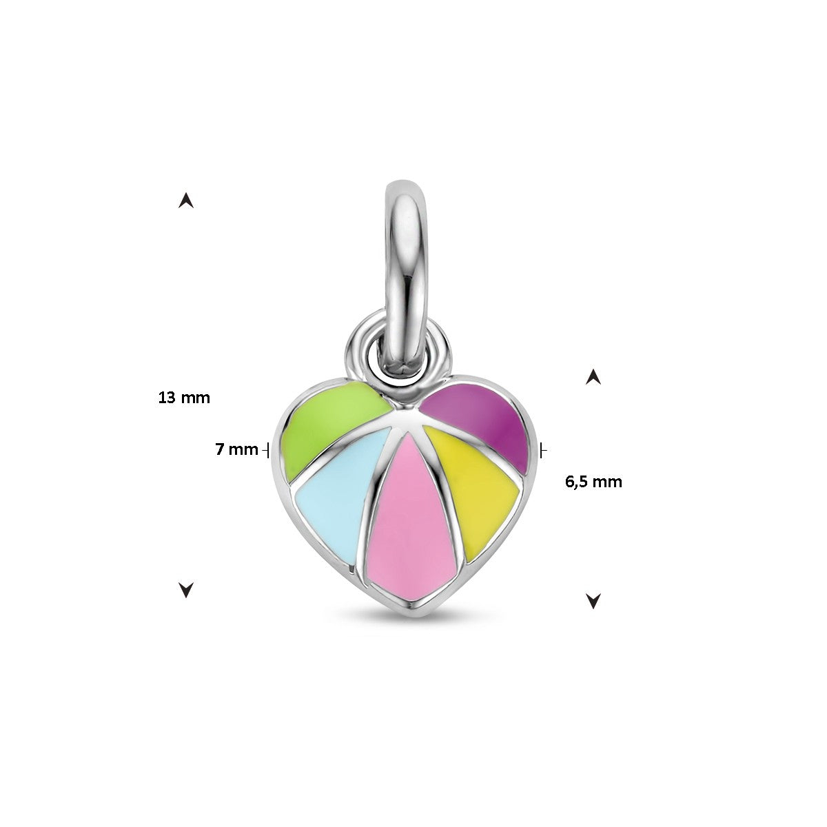 Fantasy Collection Hanger emaille hart zilver