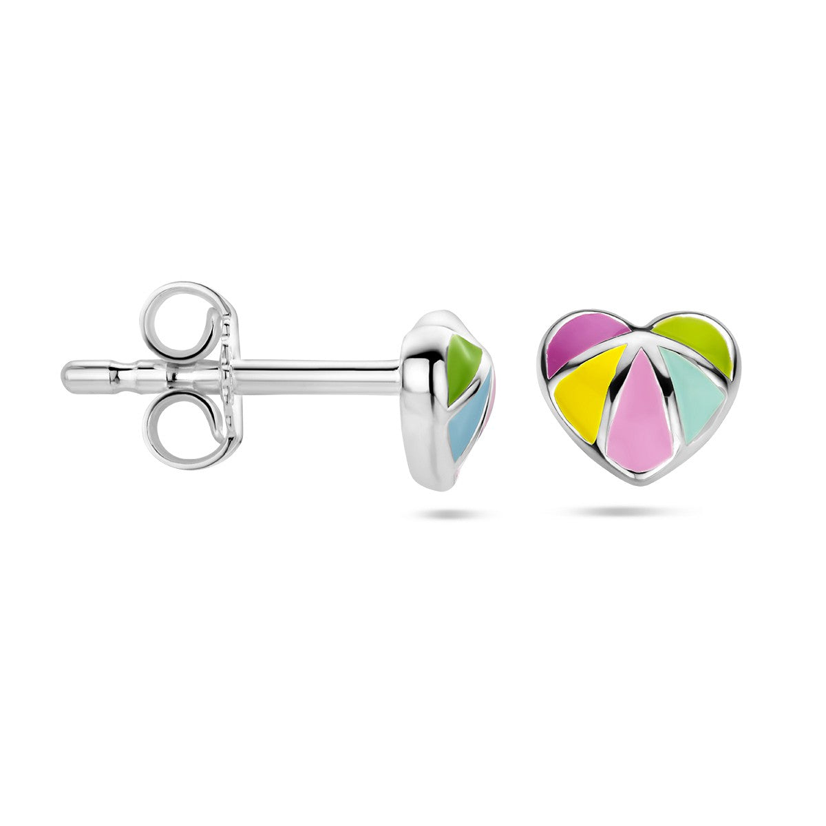 Fantasy Collection Oorbellen emaille hart zilver - PSN1336985