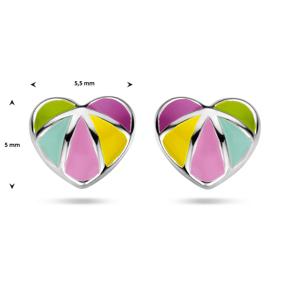 Zilveren oorknoppen hart - PSN1336985