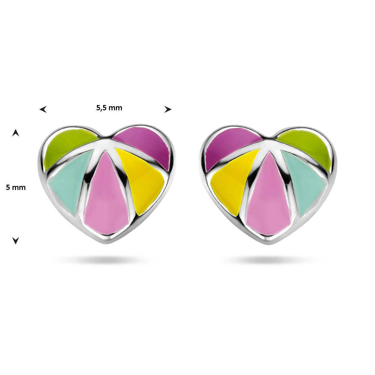 Fantasy Collection Oorbellen emaille hart zilver - PSN1336985