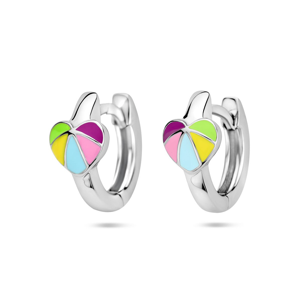 Fantasy Collection Oorbellen emaille hart zilver