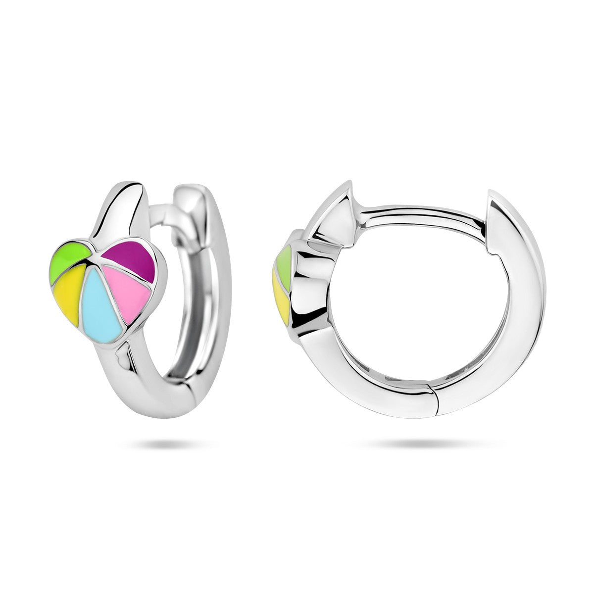 Fantasy Collection Oorbellen emaille hart zilver