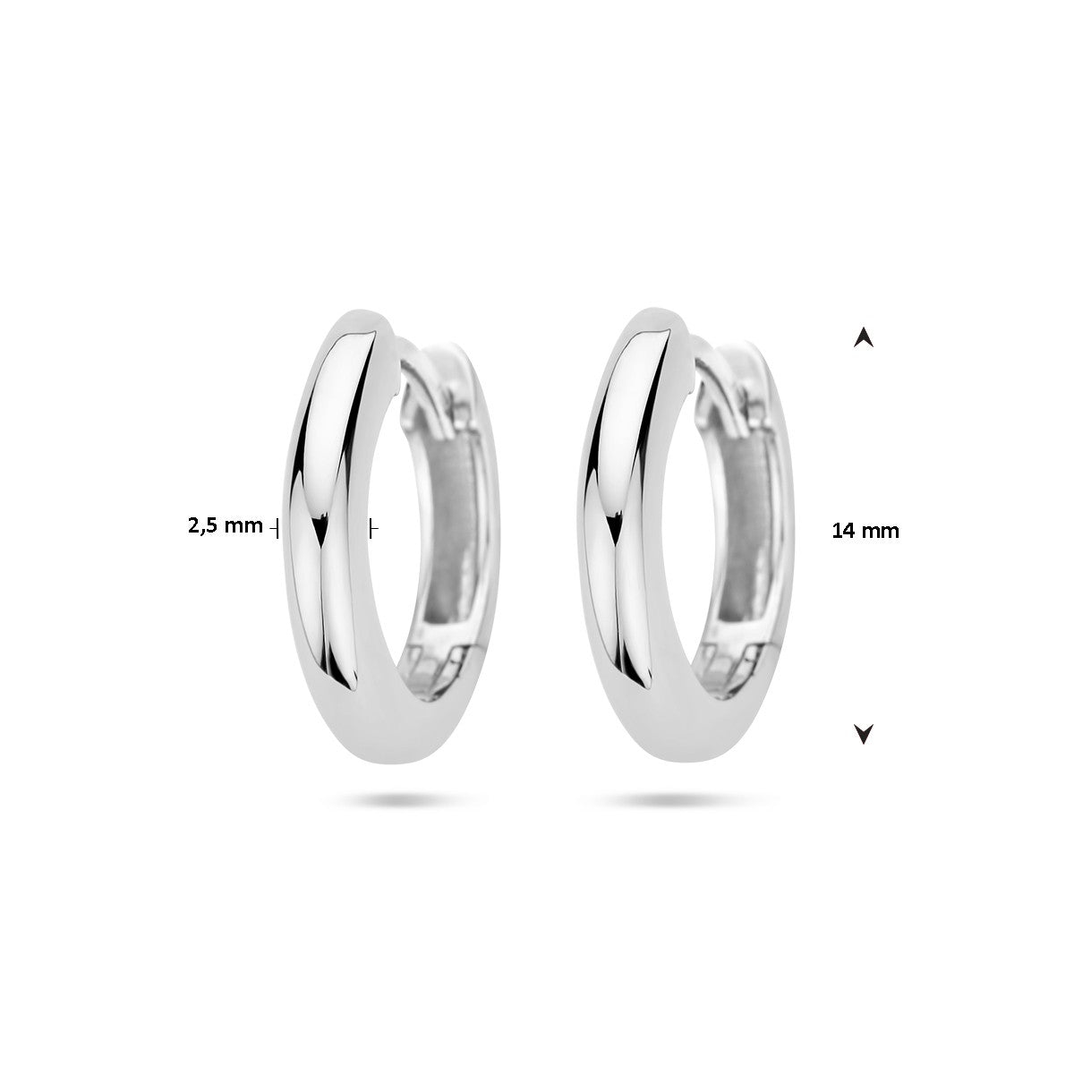 Fantasy Collection Oorbellen 2,5 mm half rond zilver