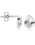 Zilver Gerhodineerd Oorknoppen Druppel Zirkonia Poli/Mat 1336991 - PansiteNederland.nl