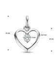 zilver gerhodineerd hanger hart zirkonia 1336992 - PansiteNederland.nl