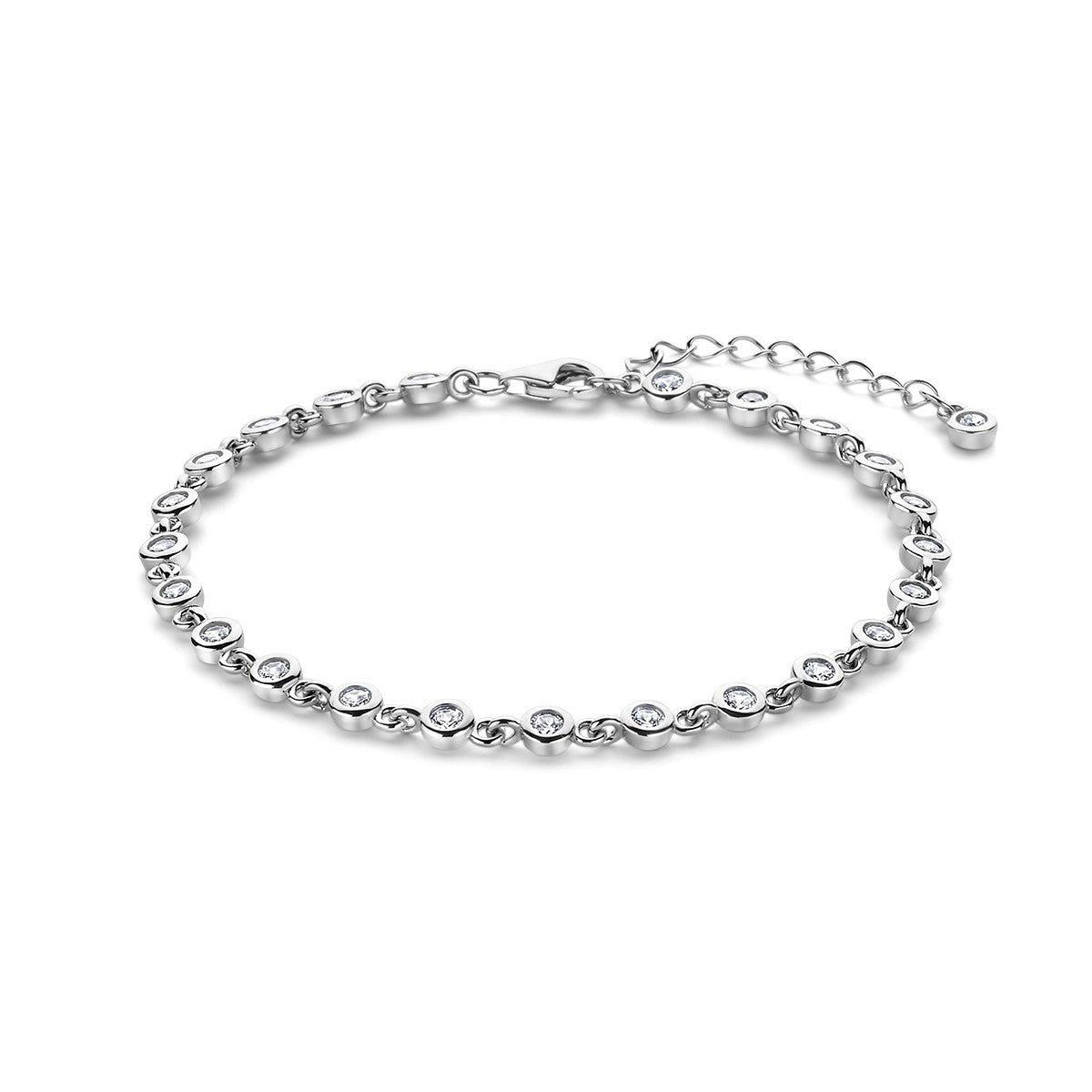 Fantasy Collection Armband zirkonia 17 + 3 cm zilver