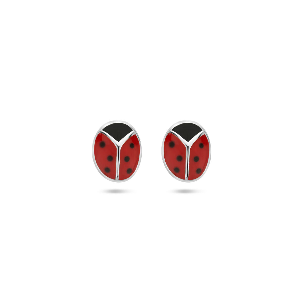 Fantasy Collection Oorbellen emaille lieveheersbeestje zilver - PSN1337156