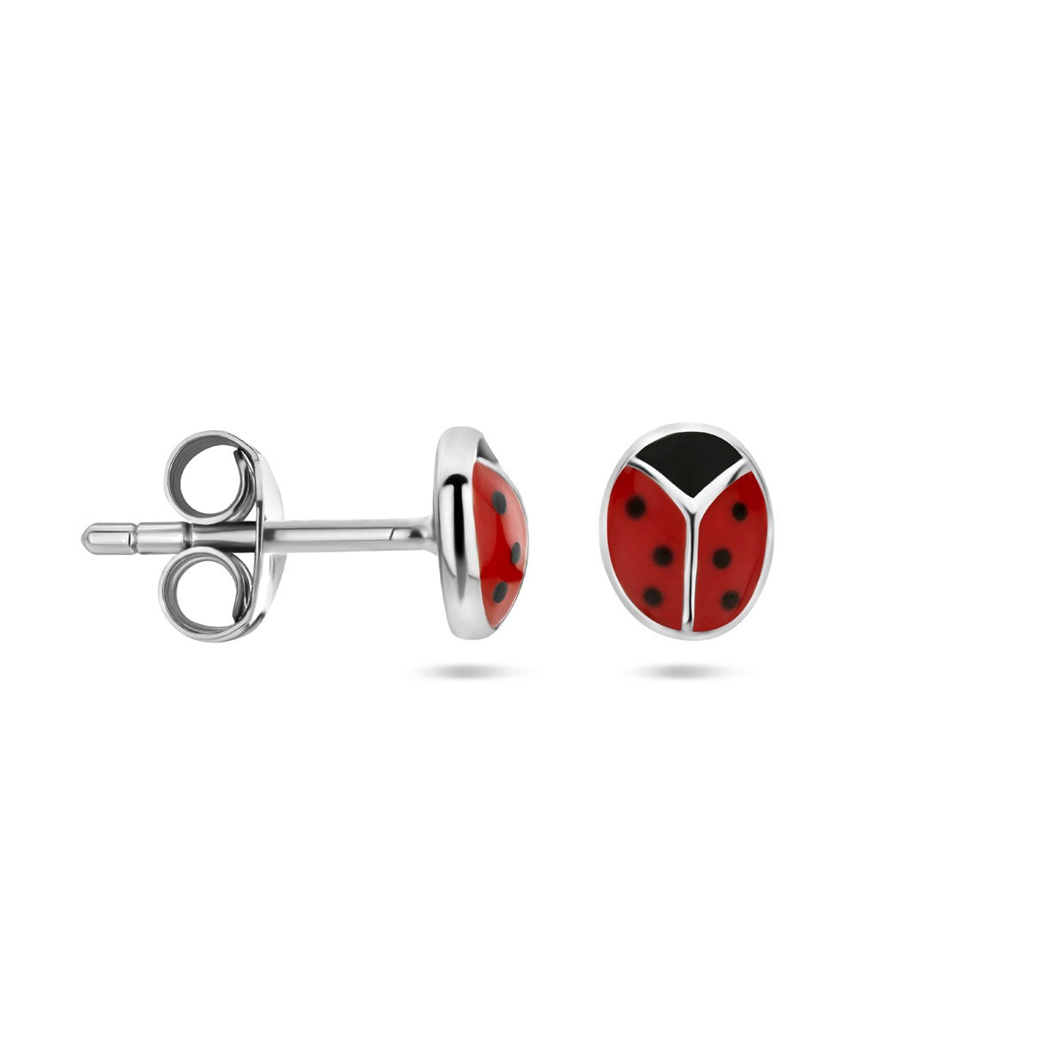 Fantasy Collection Oorbellen emaille lieveheersbeestje zilver - PSN1336999