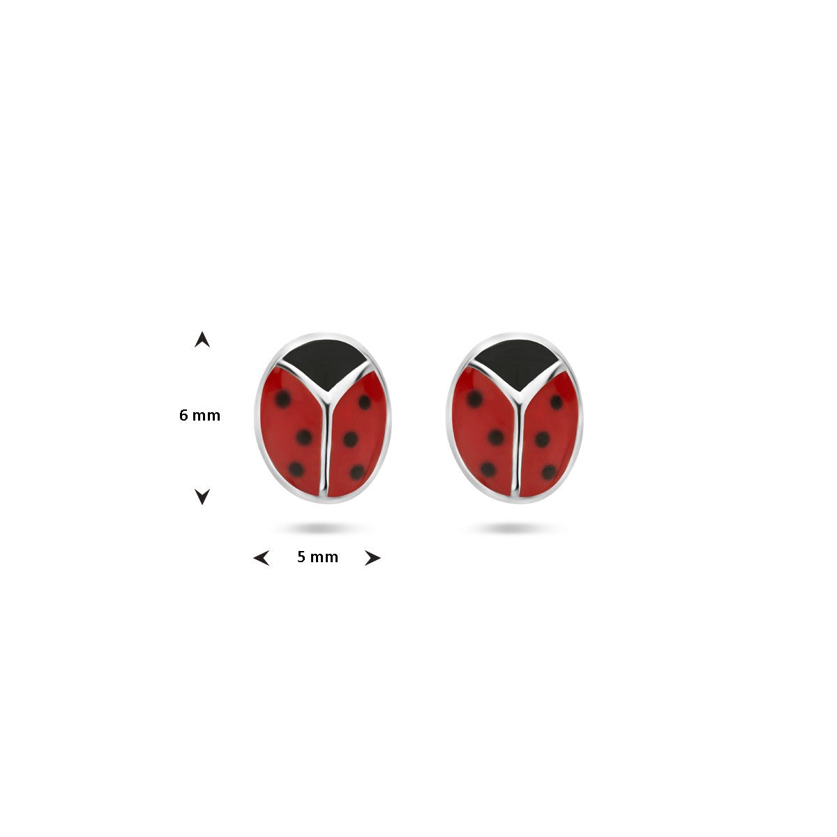 Fantasy Collection Oorbellen emaille lieveheersbeestje zilver - PSN1336999