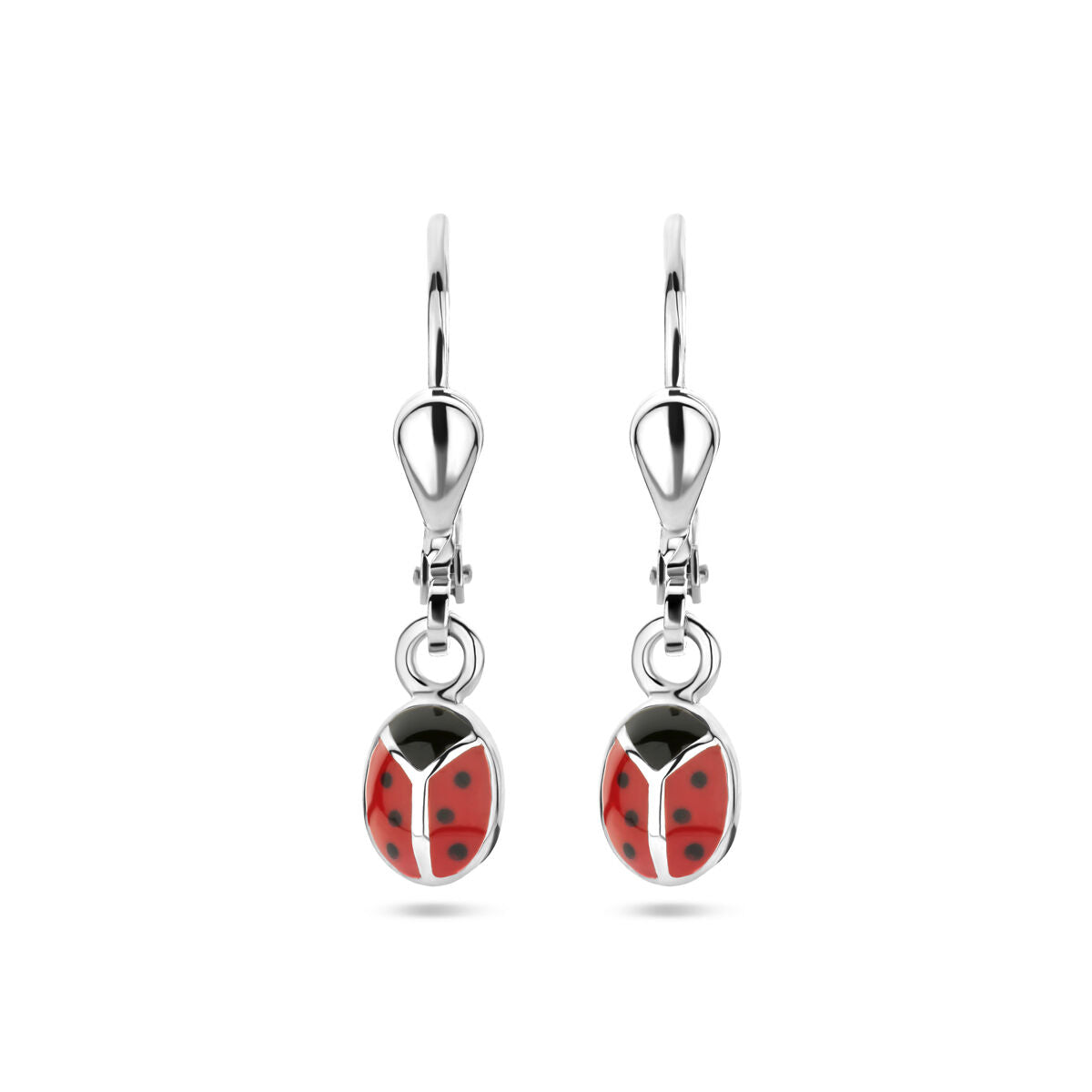 Fantasy Collection Hangende oorbellen emaille lieveheersbeestje zilver - PSN1337158