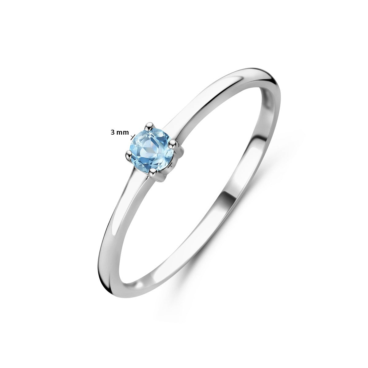 Fantasy Collection Ring met geboortesteen aquamarijn maart zilver
