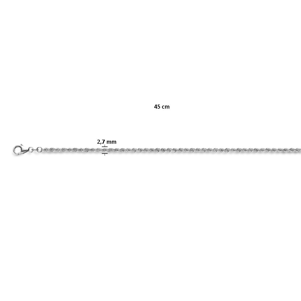 Fantasy Collection Collier koord massief 2,7 mm zilver