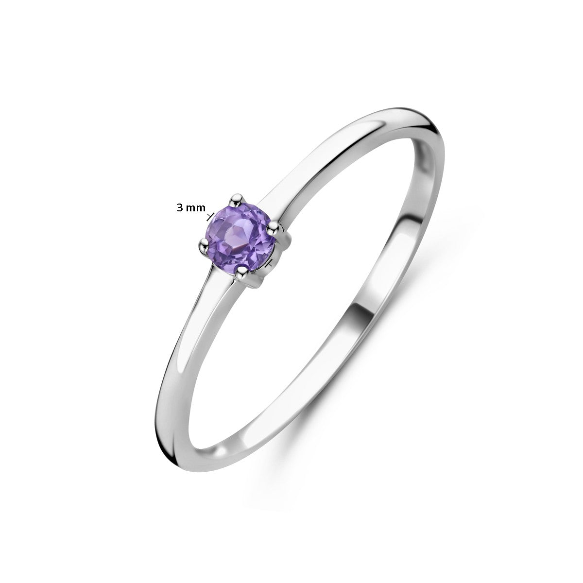 Fantasy Collection Ring met geboortesteen licht amethist juni zilver