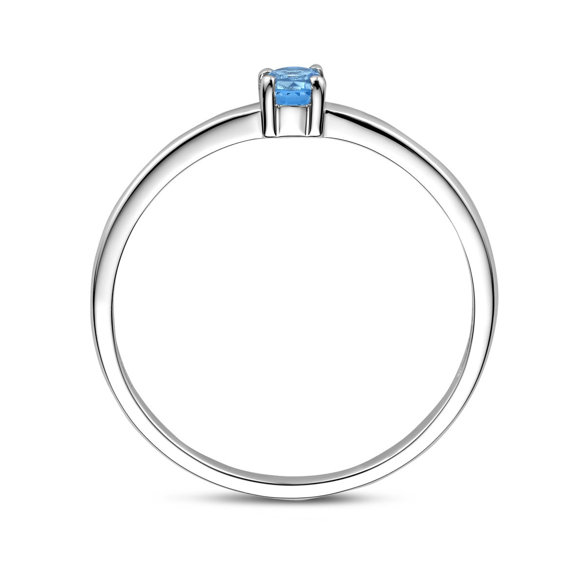 Fantasy Collection Ring met geboortesteen blauw topaas december zilver