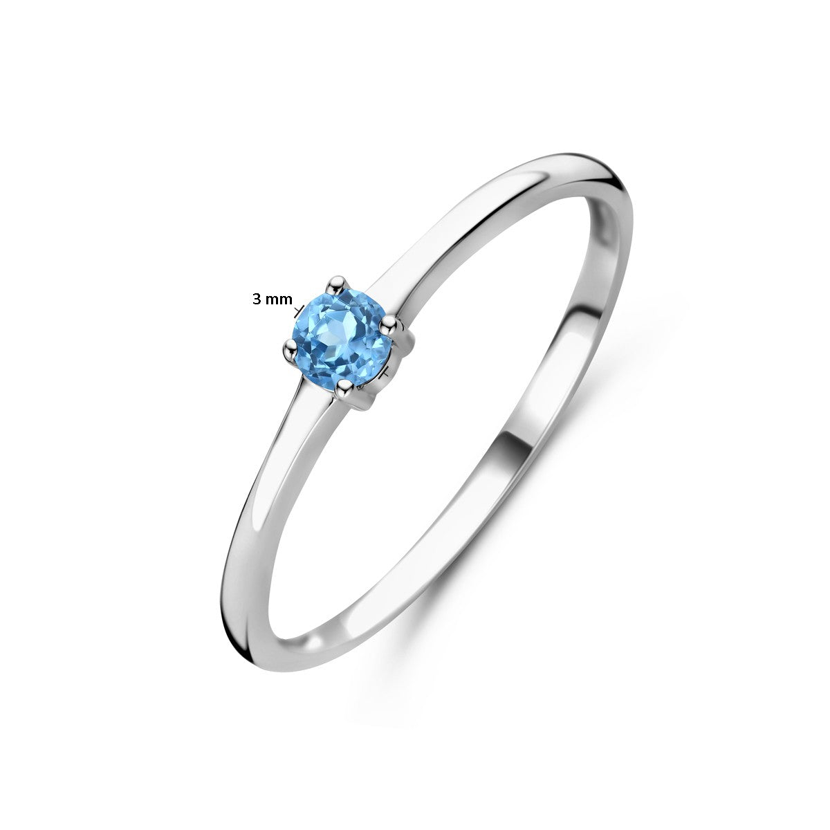 Fantasy Collection Ring met geboortesteen blauw topaas december zilver