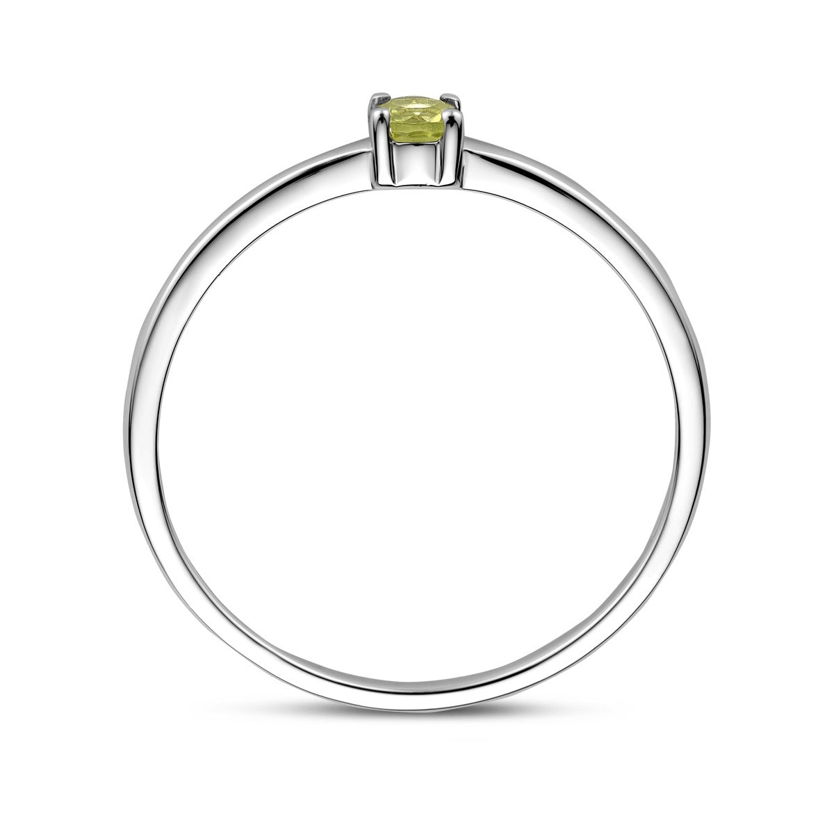 Ring met geboortesteen peridot augustus zilver
