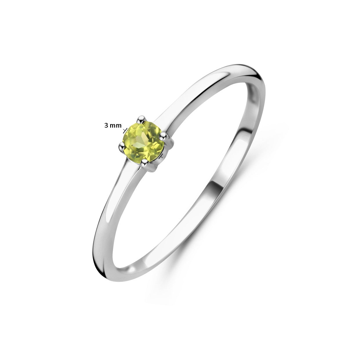 Ring met geboortesteen peridot augustus zilver