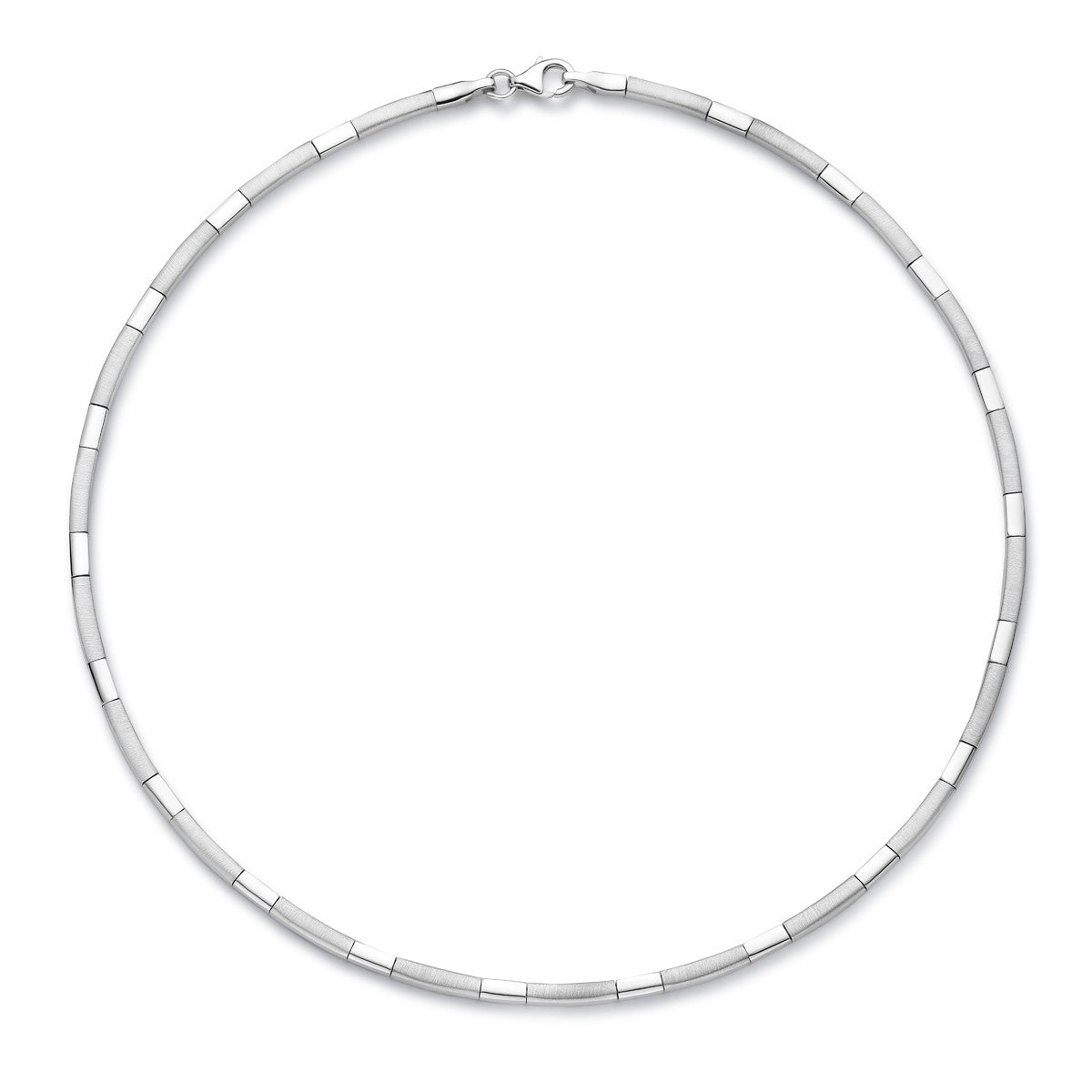 Collier choker 3,3 mm 43 cm poli/mat zilver