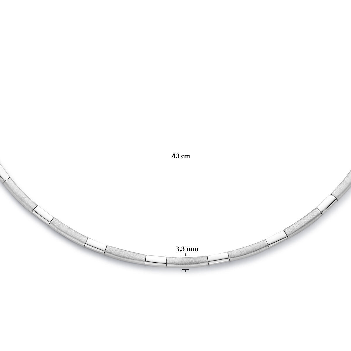 Zilver collier 3,3 mm 43 cm poli/mat PSN1337122, exclusief en kwalitatief hoogwaardig. Ontdek nu!