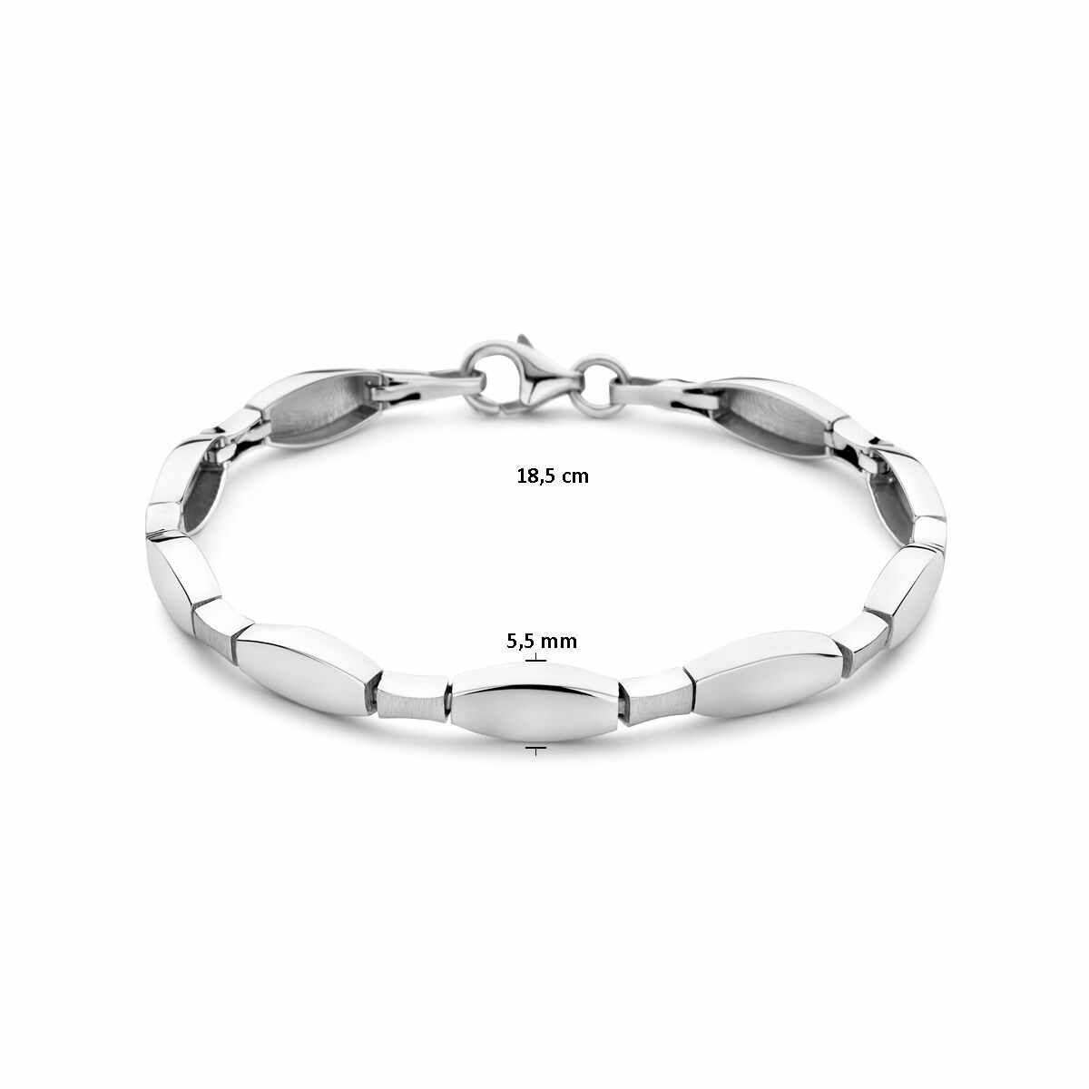 Fantasy Collection Armband choker 5,5 mm 18,5 cm poli/mat zilver