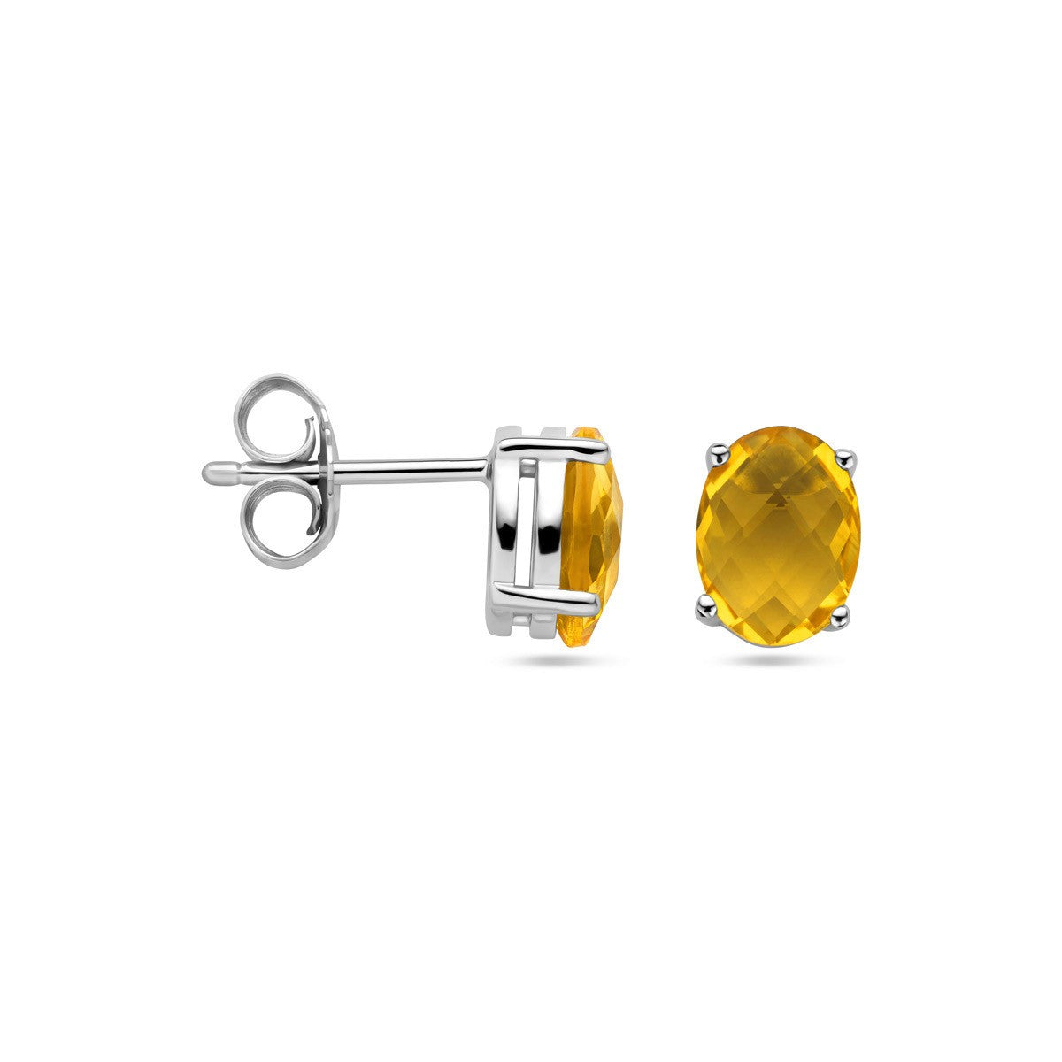 Oorbellen citrien zilver
