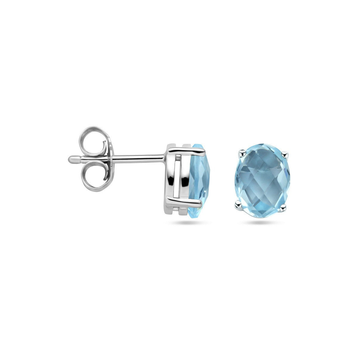 Oorbellen blauw topaas zilver