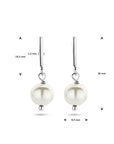 Zilver Gerhodineerd Oorhangers Parel 1337746 - PansiteNederland.nl