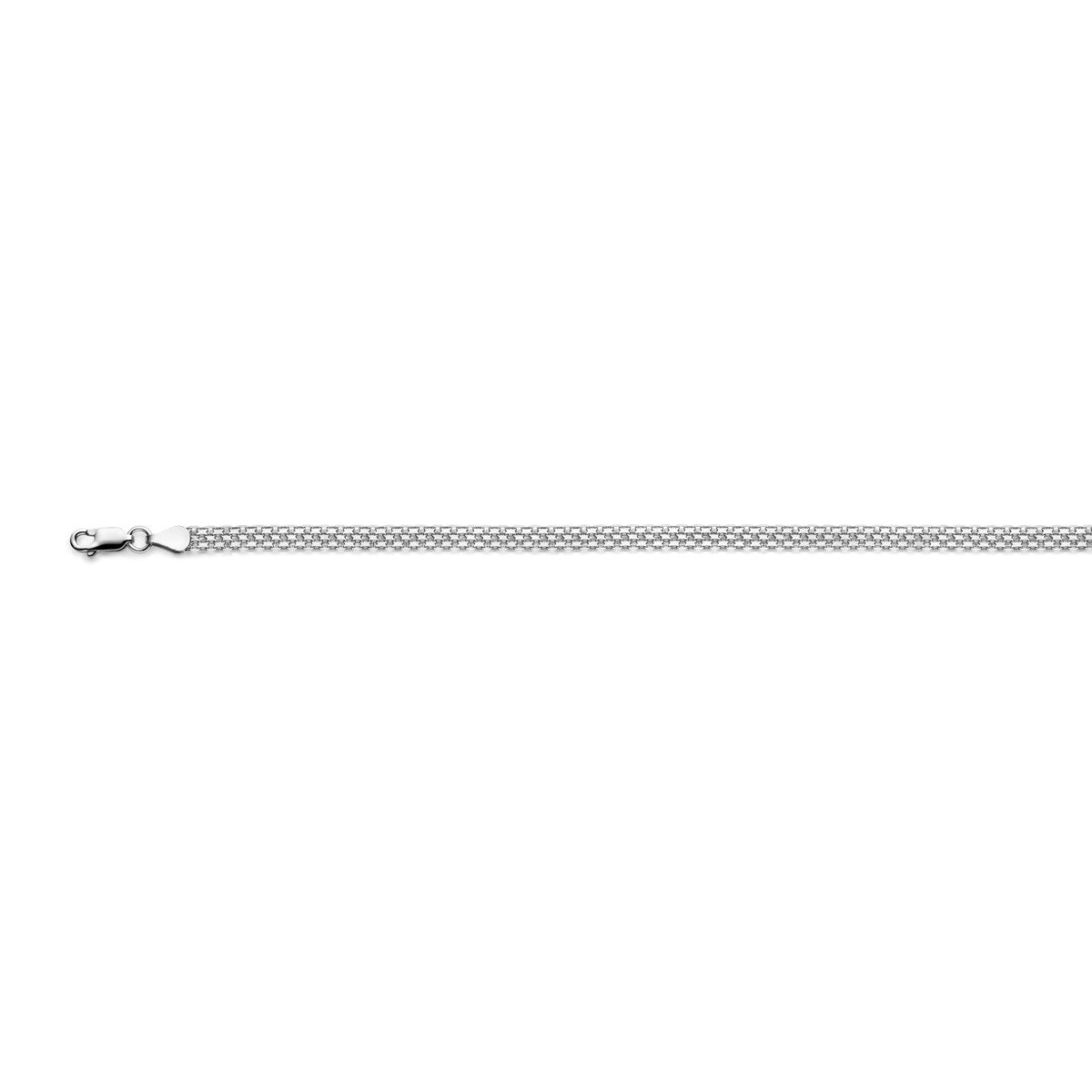 Dubbel gourmette 4,8 mm zilver gerhodineerd