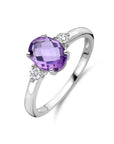 Gerhodineerd Zilver Ring Trilogie Met Zirkonia En Amethist 1337800 - PansiteNederland.nl