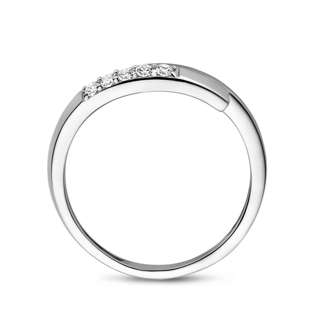 Ring zirkonia gescratcht zilver