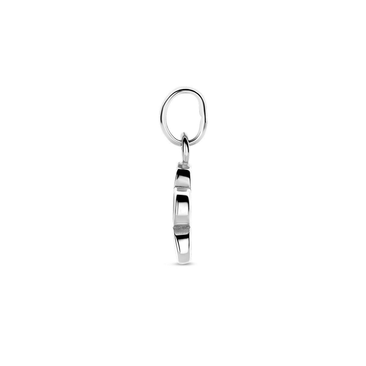 Hanger emaille bloem zilver