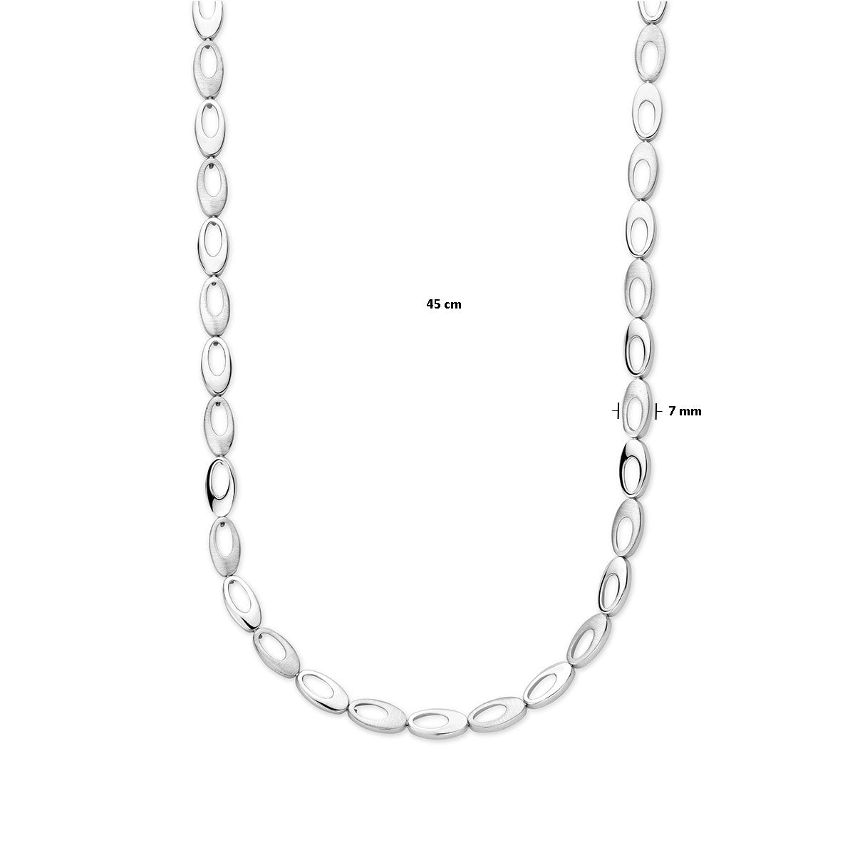 Collier 7,0 mm 45 cm poli / mat zilver