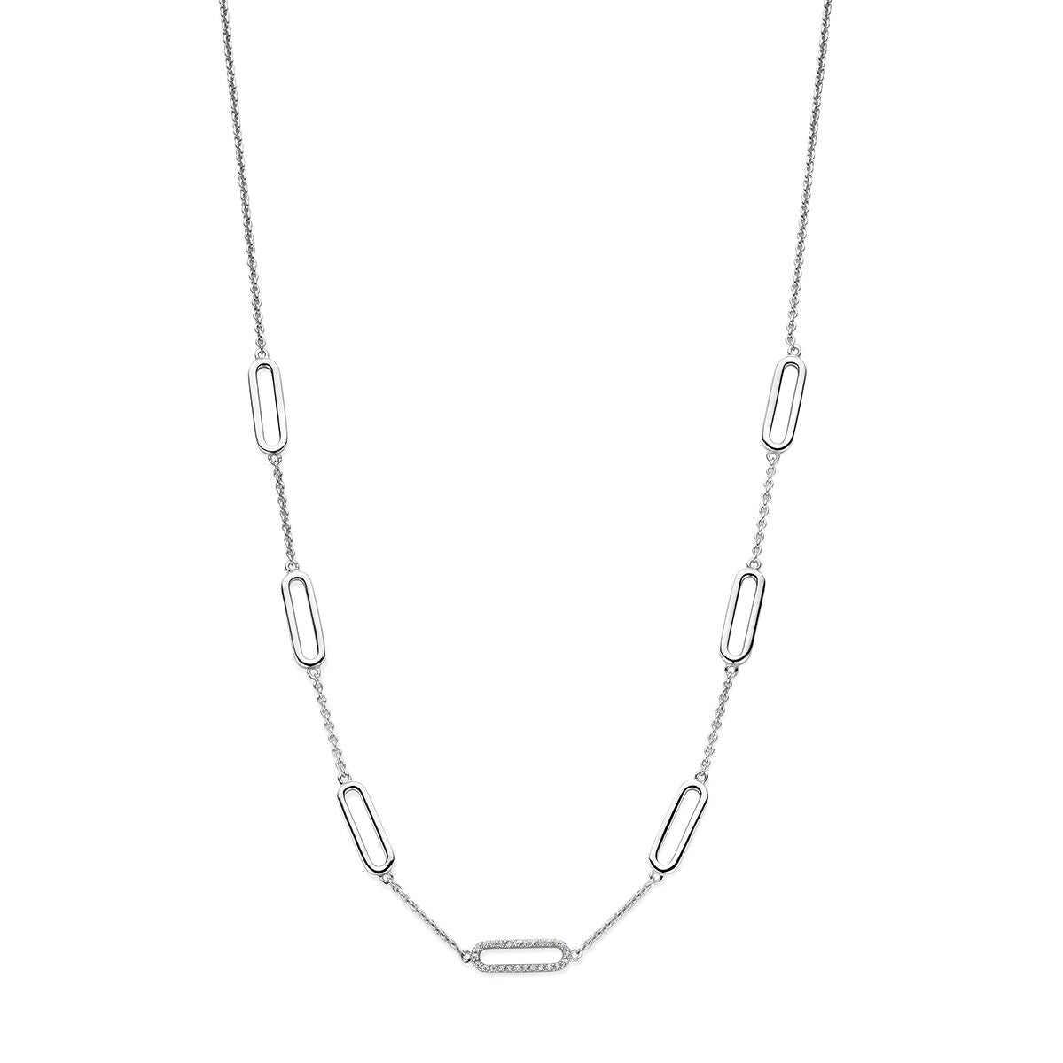 Fantasy Collection Collier zirkonia 42 + 3 cm zilver
