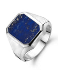 Gerhodineerd Zilver Zegelring Massief Lapis 13 X 11Mm 1337944 - PansiteNederland.nl