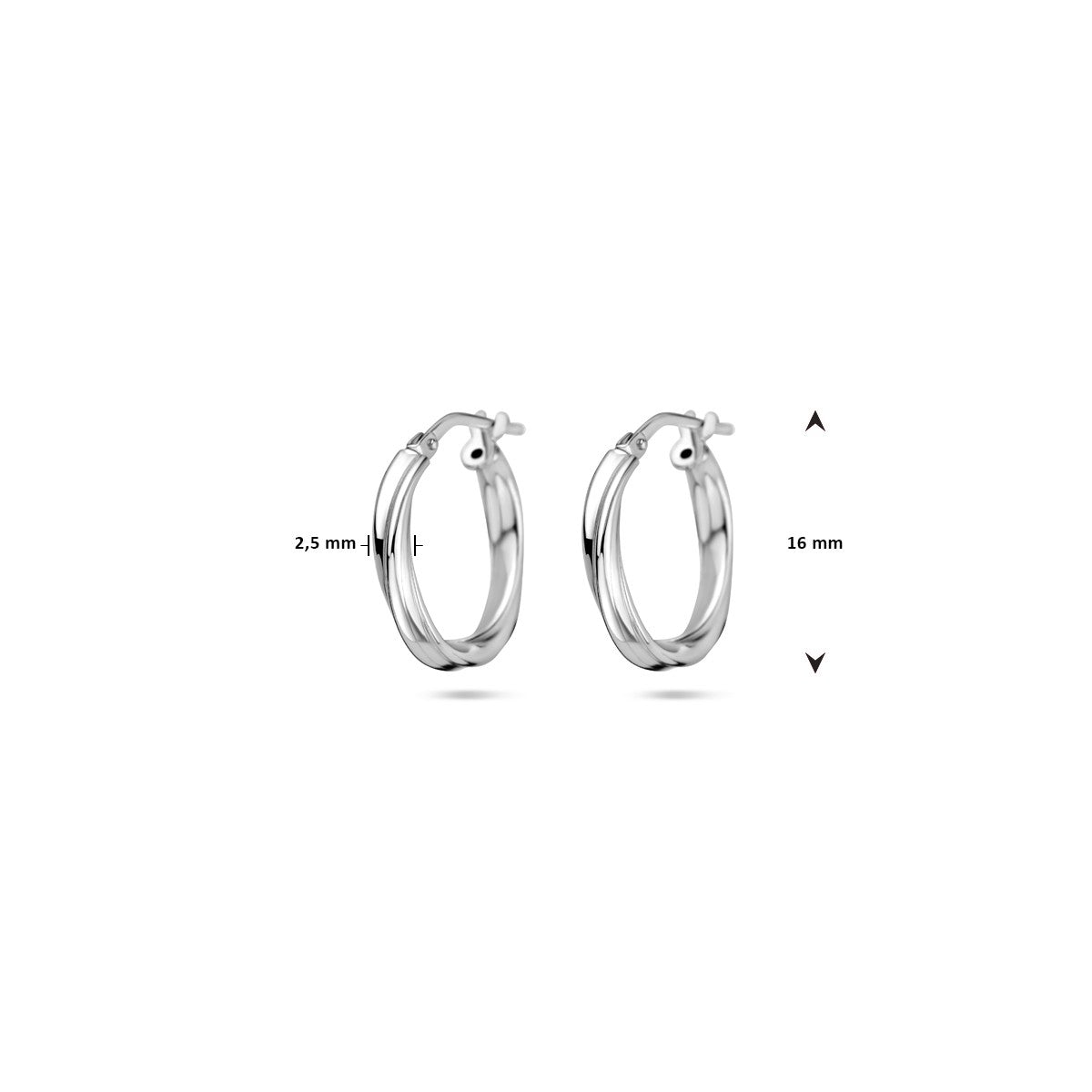 Fantasy Collection Oorbellen gedraaid 2,0 mm zilver