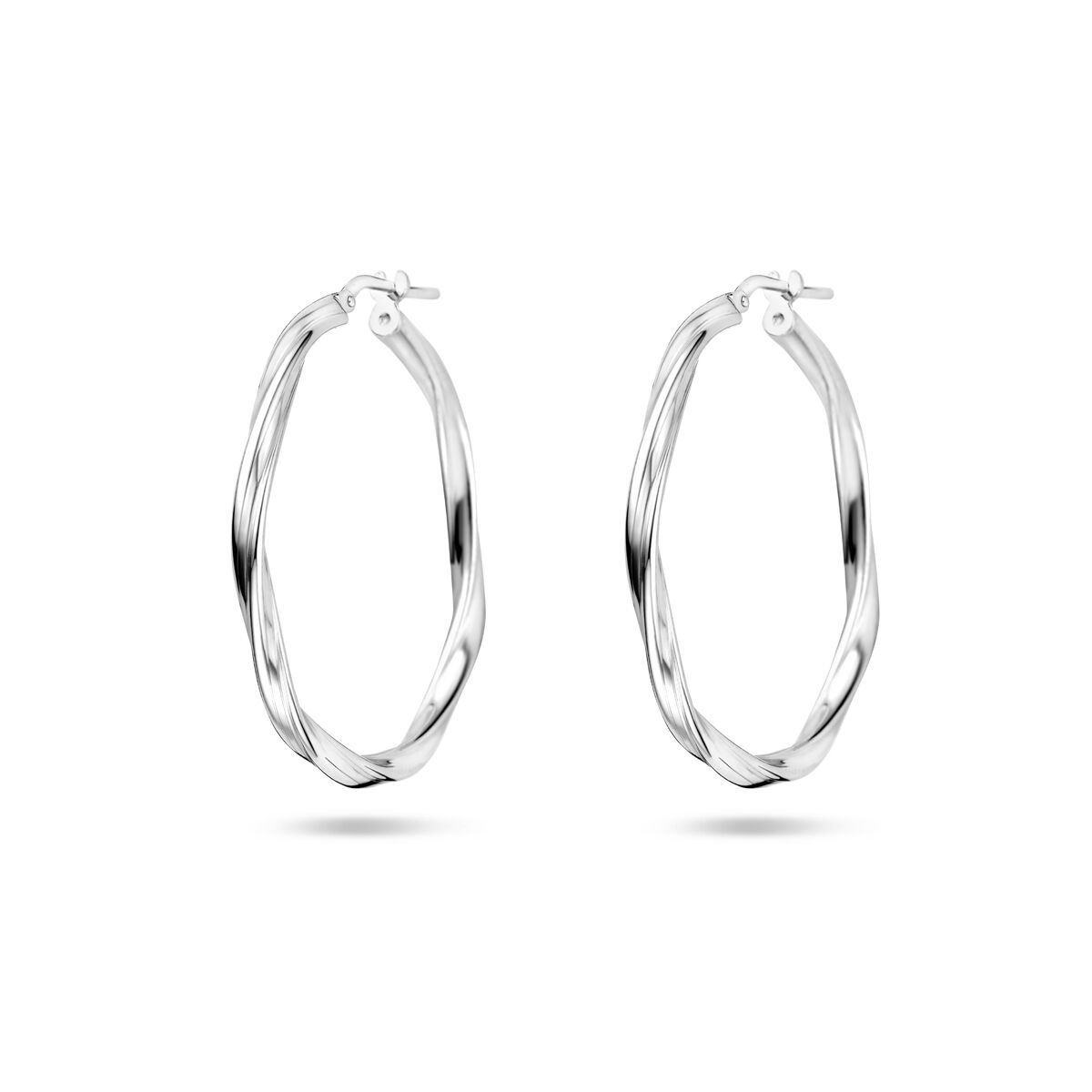 Fantasy Collection Oorbellen gedraaid 2,0 mm zilver