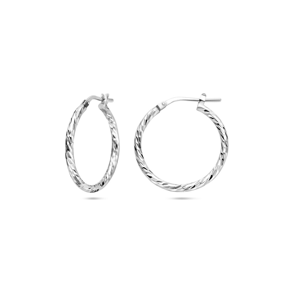 Fantasy Collection Oorbellen gediamanteerd 2,0 mm zilver