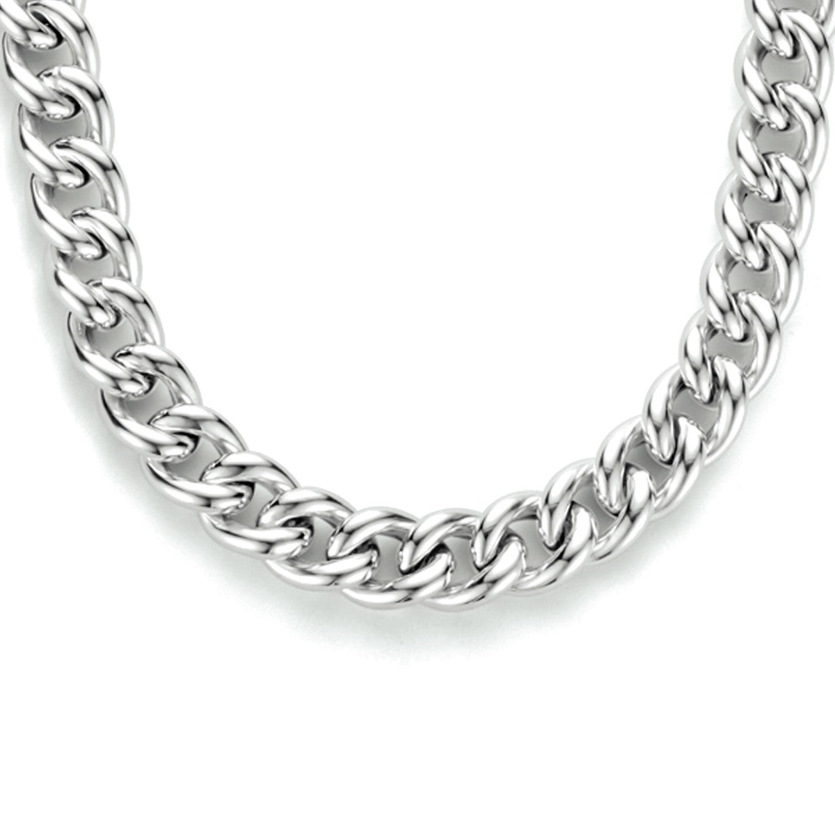 Fantasy Collection Collier gourmette 5,8 mm 45 cm met groot veerslot zilver