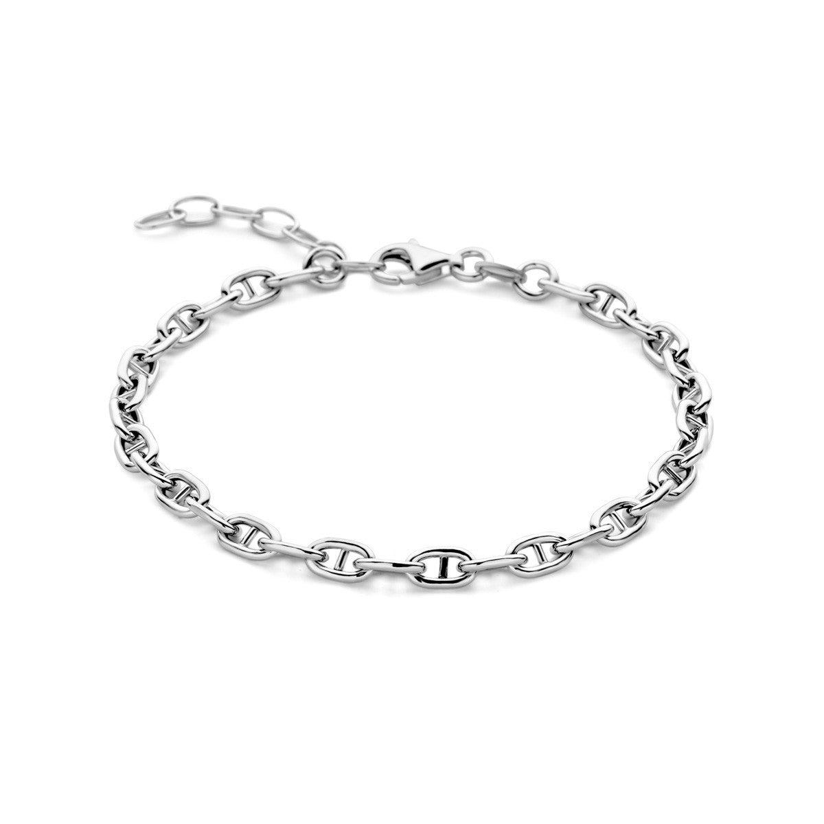 Fantasy Collection Armband marine ronde buis 4,0 mm 16 + 3 cm zilver