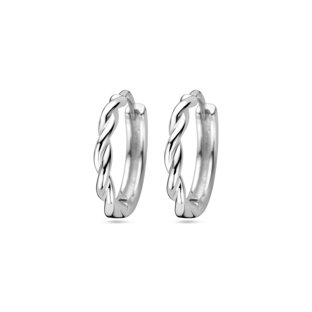 Fantasy Collection Oorbellen gedraaide buis zilver