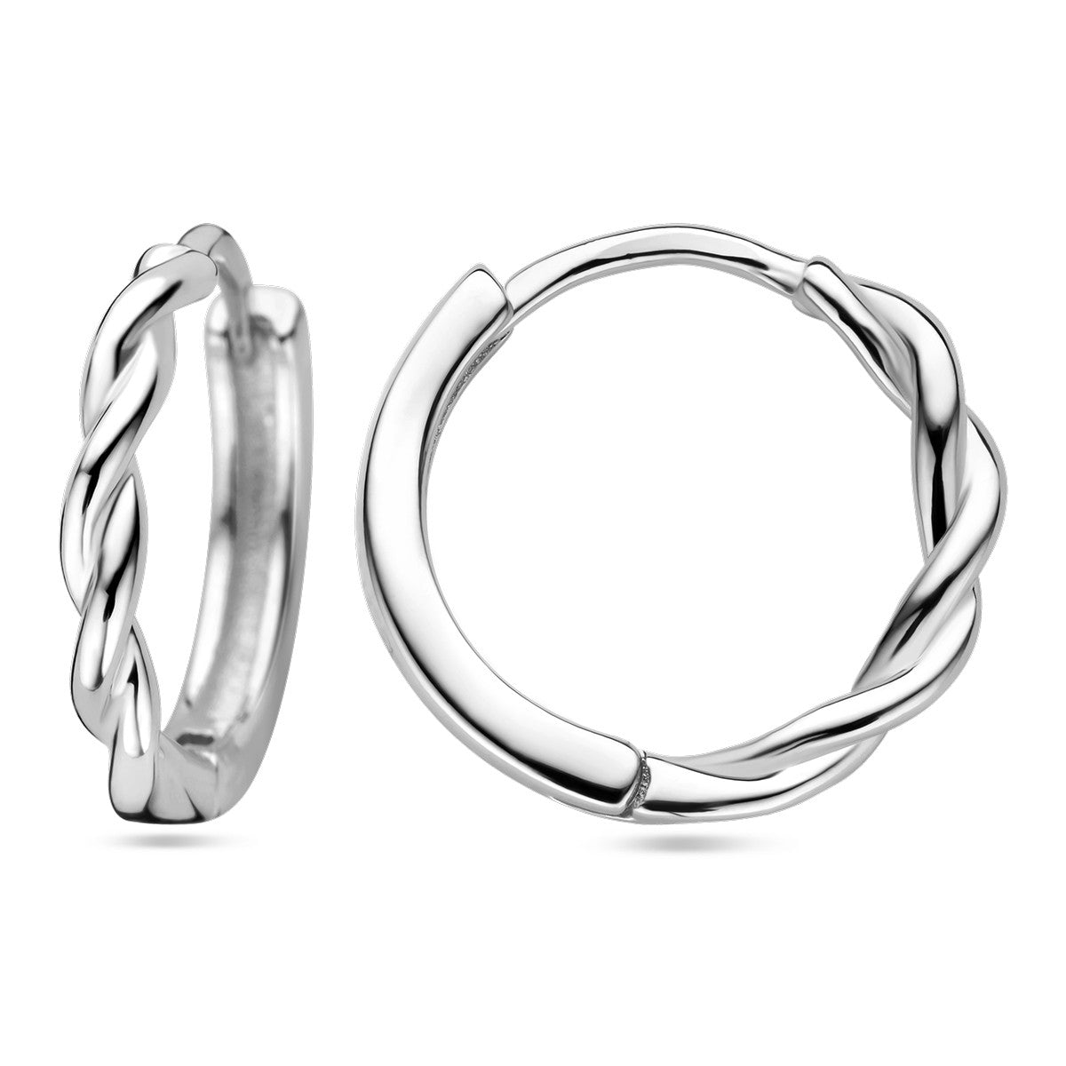 Fantasy Collection Oorbellen gedraaide buis zilver