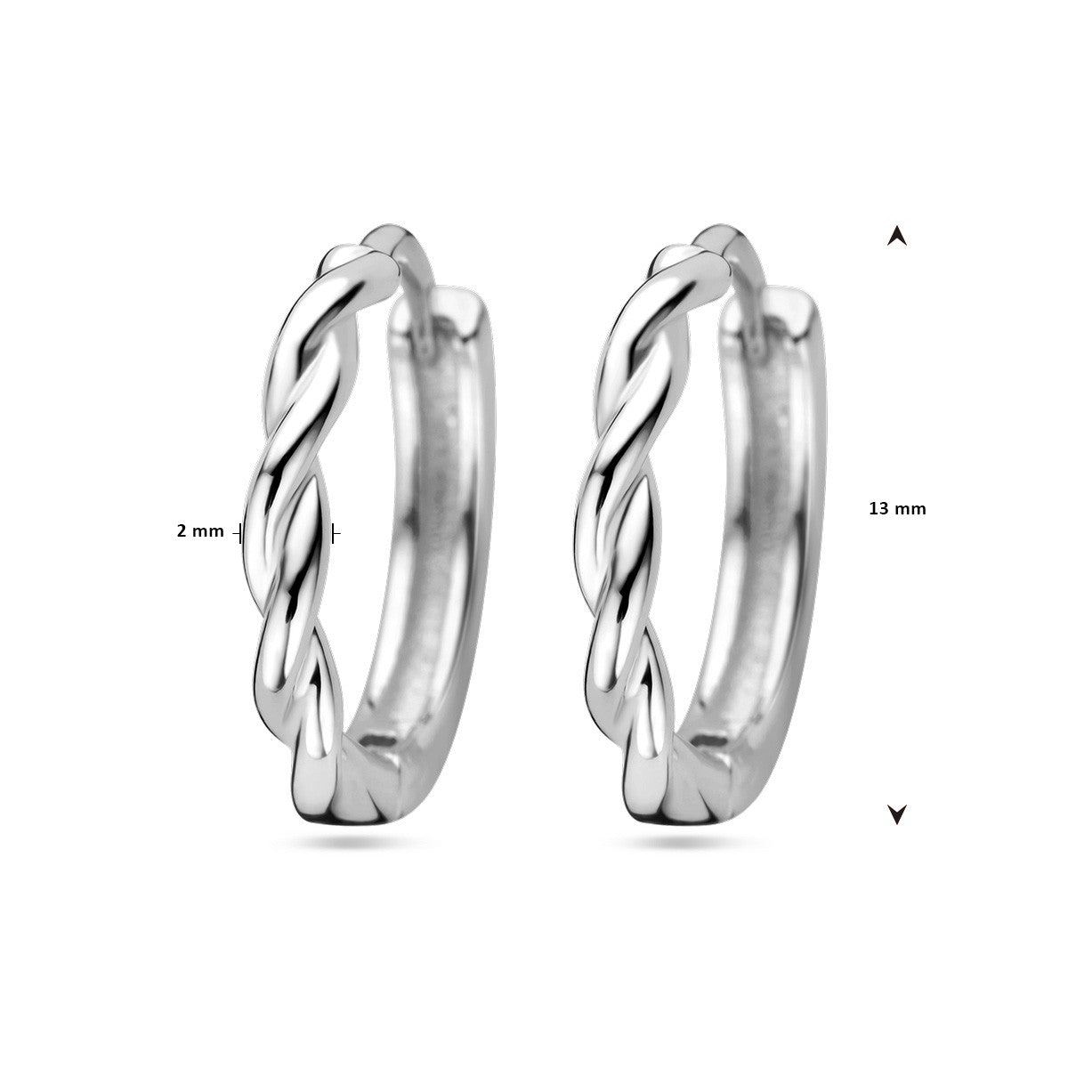 Fantasy Collection Oorbellen gedraaide buis zilver