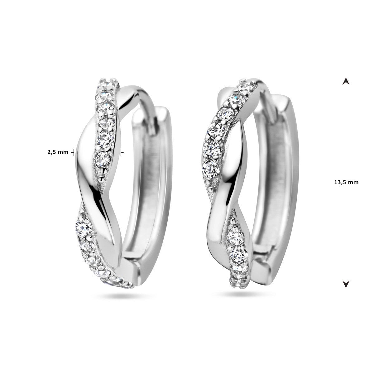 Fantasy Collection Oorbellen zirkonia zilver