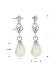 Zilver Gerhodineerd Oorhangers Parel Zirkonia 1338117 - PansiteNederland.nl