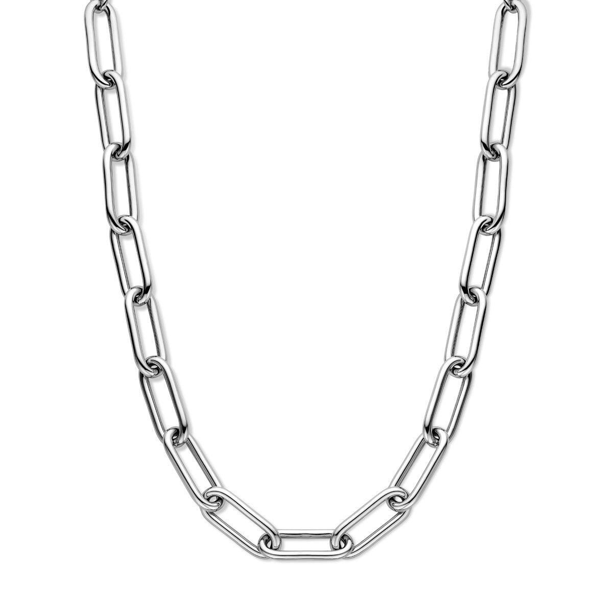 Fantasy Collection Collier paperclip ronde buis 11,5 mm 43 + 3,5 cm zilver