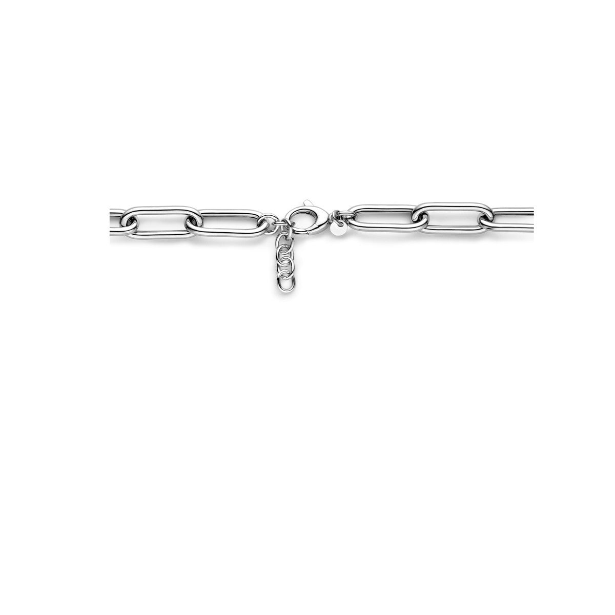 Fantasy Collection Collier paperclip ronde buis 11,5 mm 43 + 3,5 cm zilver